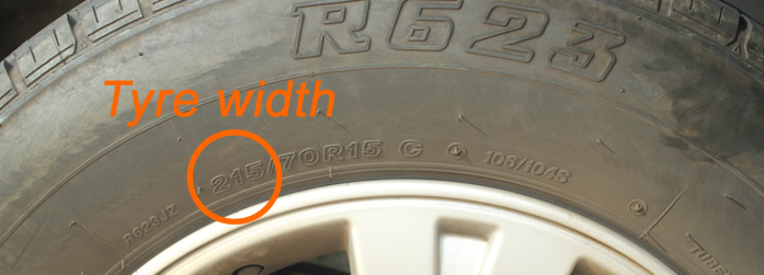 Tyre width guide